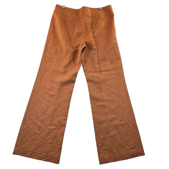 Classiques Entier Pants Women's Size 14 Wide Leg Linen Blend Orange NOS - Picture 9 of 14